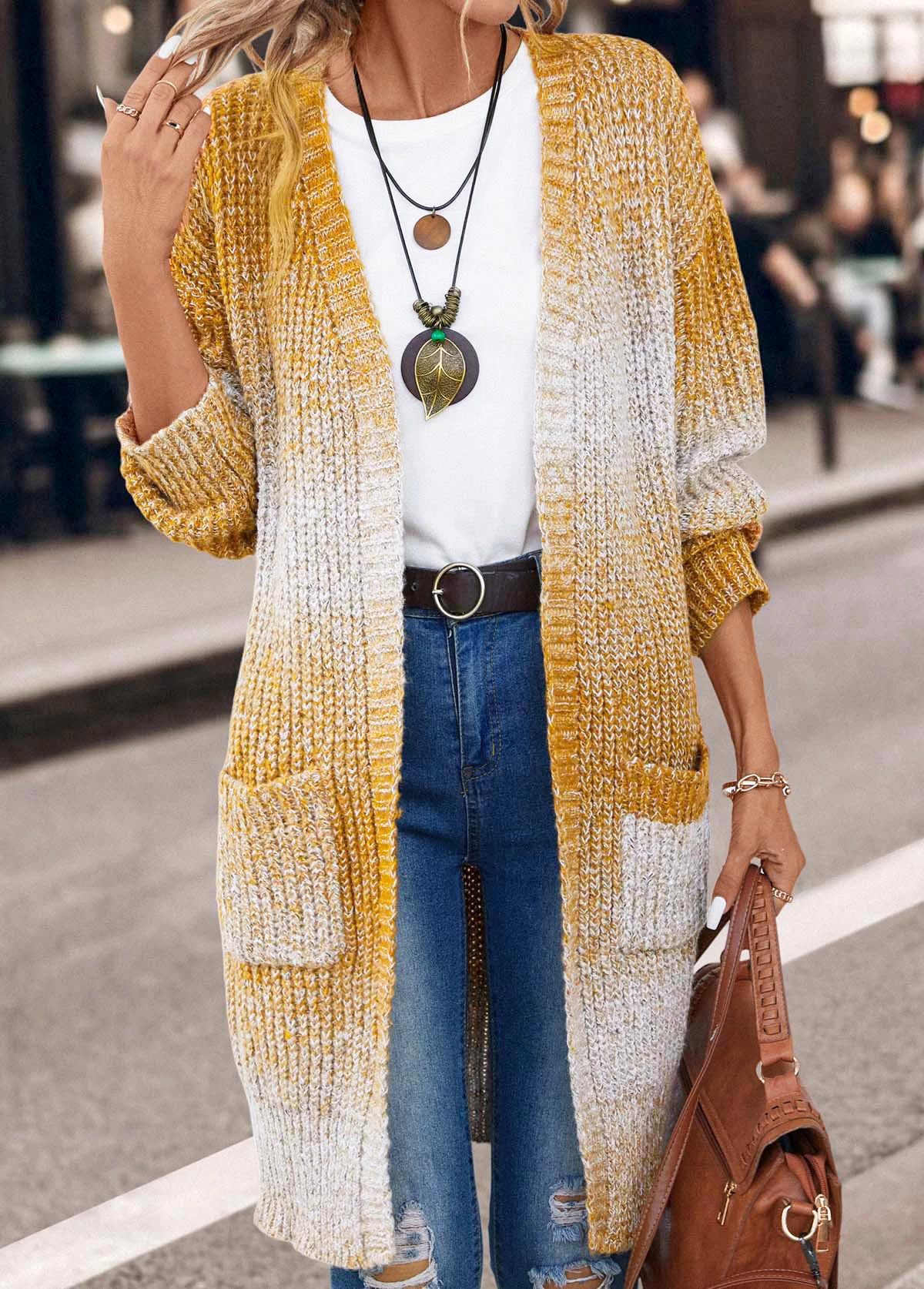 Ginger Pocket Ombre Long Sleeve Cardigan
