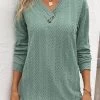 Green Patchwork Long Sleeve V Neck Sweatshirt