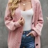 Light Pink Button Long Sleeve Cardigan
