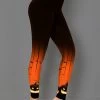 Black Halloween Print High Waisted Ankle Length Leggings