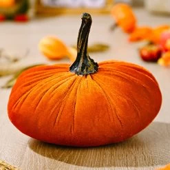 Orange Pumpkin Print Halloween Design Decoration