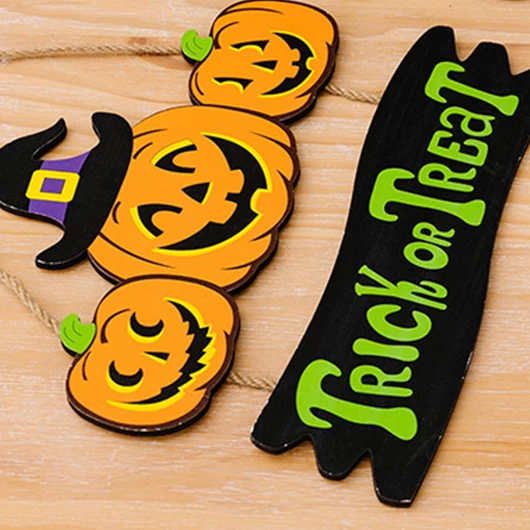 Orange Pumpkin Print Halloween Letter Pendant - Image 3