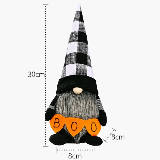 Black Halloween Print Plaid Letter Doll - Image 3