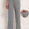 Elastic Waist High Waisted Grey Pants