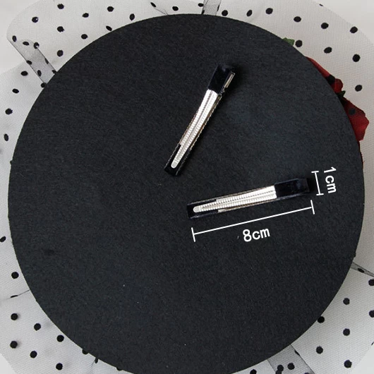 Red Rose Mesh Detail Polka Dot Fascinator - Image 4