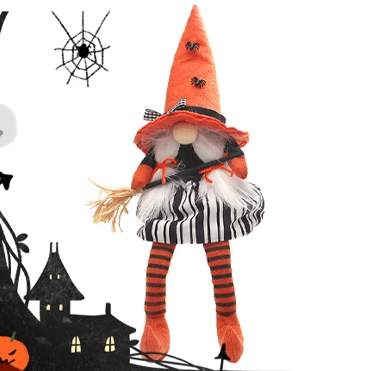 Orange Halloween Cute Witch Costume Decoration - Image 2