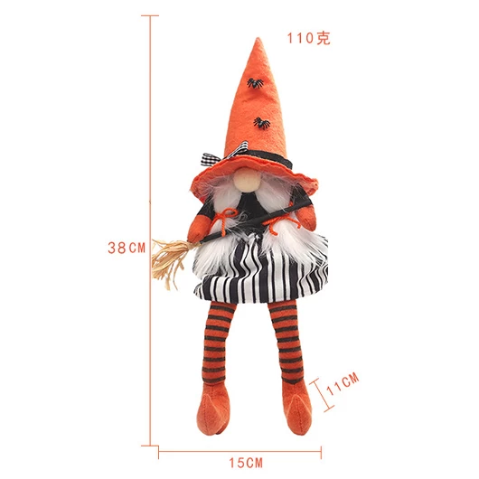 Orange Halloween Cute Witch Costume Decoration - Image 3