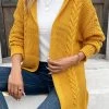 Ginger Long Sleeve Open Front Hooded Cardigan