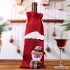 Red Christmas Snowman Print Decorative Wine Cover