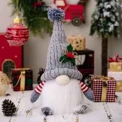 Grey Christmas Santa Claus Bell Doll