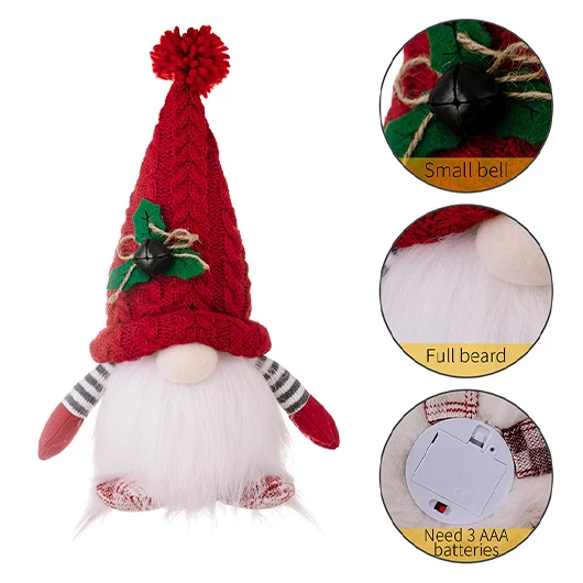 Red Christmas Santa Claus Bell Doll - Image 2