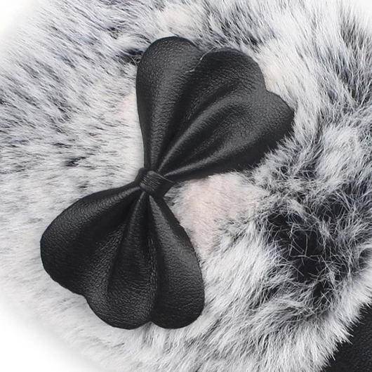 Faux Leather Black Warming Full Finger Gloves - Image 3