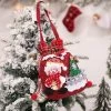Multi Color Christmas Print Drawstring Gift Bag Pendant