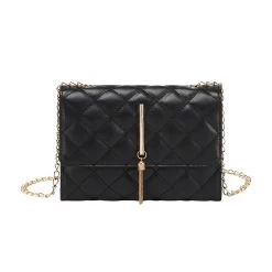 Black Magnetic Chains PU Crossbody Bag
