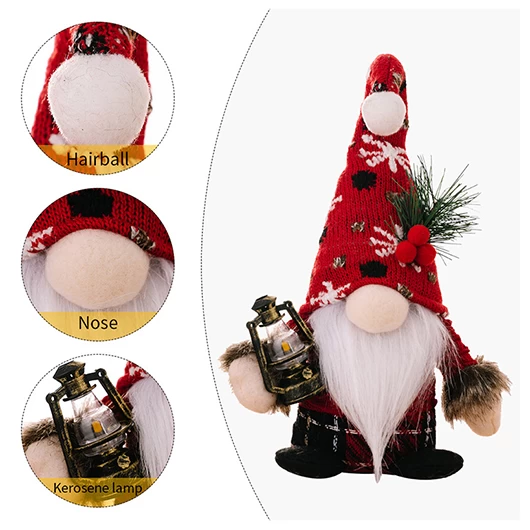Red Christmas Santa Claus Doll Decoration - Image 3