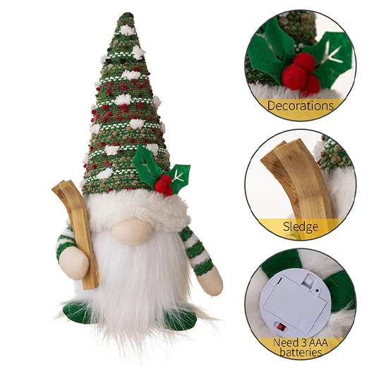 Green Christmas Santa Claus Doll Decoration - Image 4